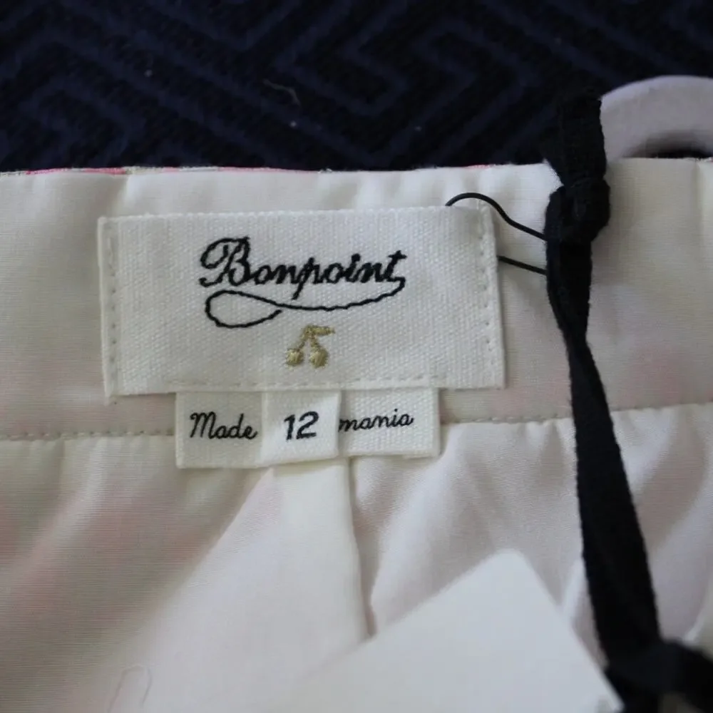 NWT Bonpoint Couture Dona Metallic Pink Heart Mini‎ Skirt 12